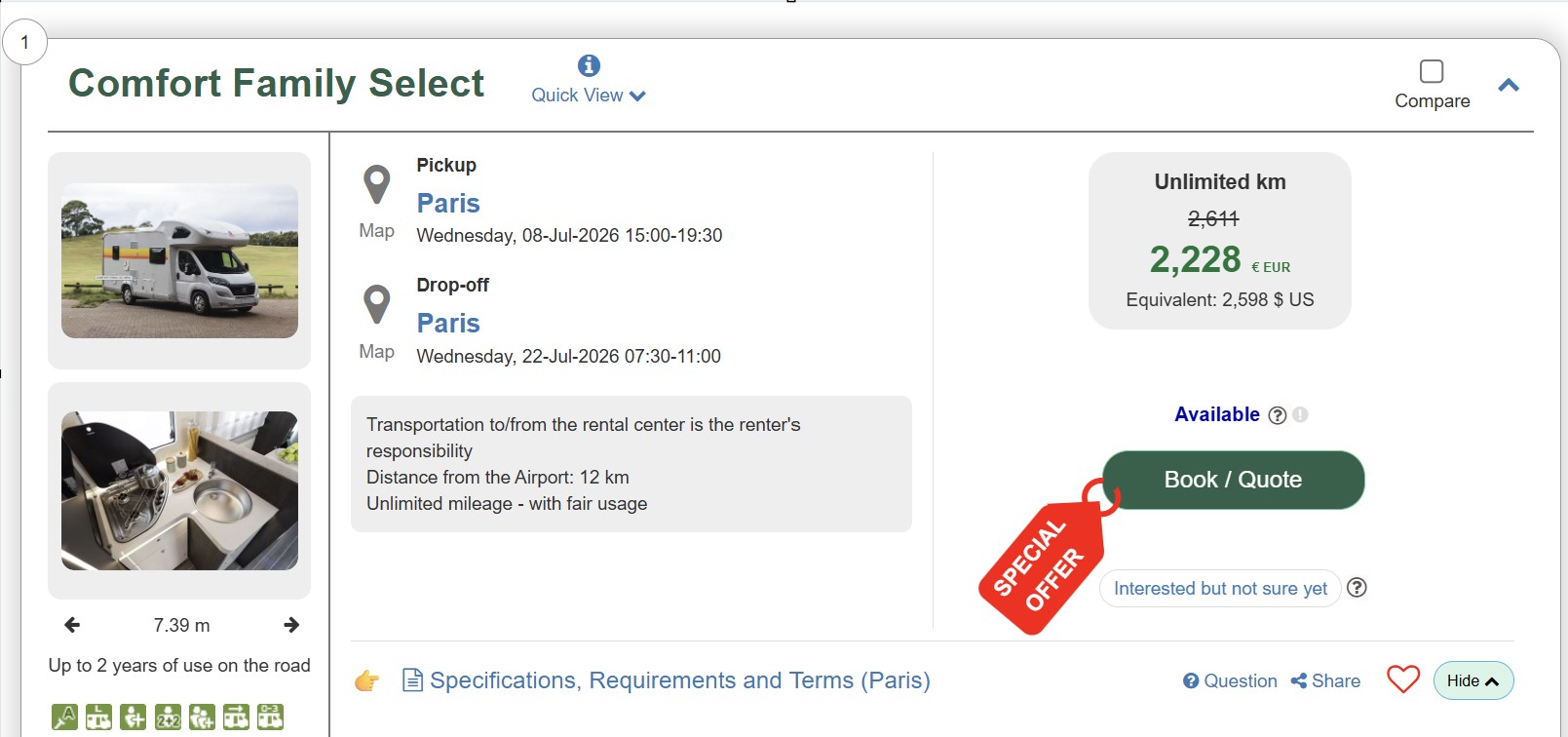 How do I know if there is availability for a caravan rental in Albania for a family with children